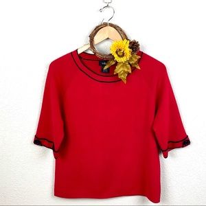 Willi Smith Red Short Sleeve Sweater